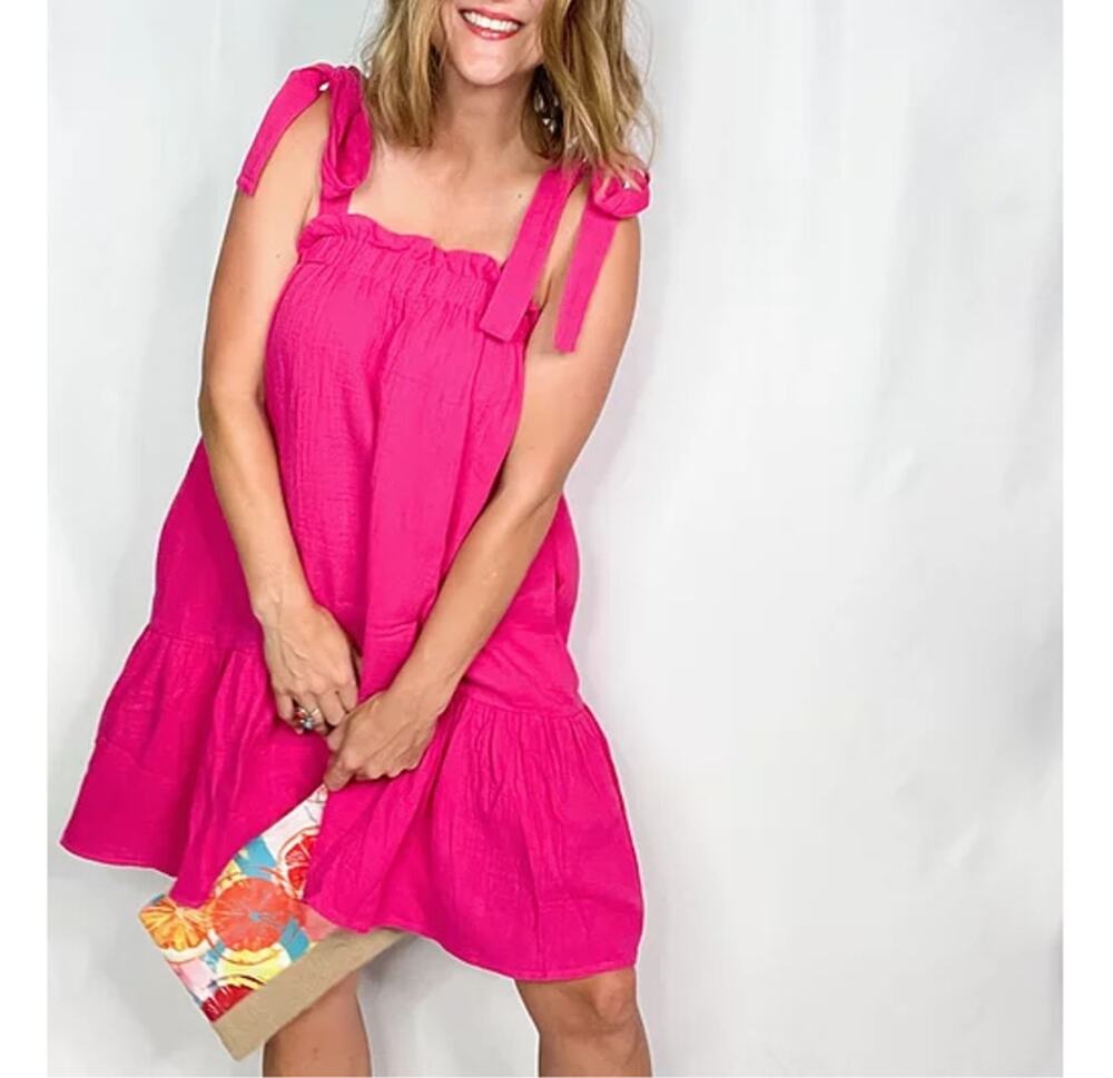 Ruffled Pink Mini Dress